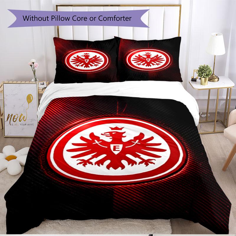 3pcs Duvet Cover Set (1*Duvet Cover + 2*Pillowcase, Without Core), Eintracht Frankfurt Print Soft All‑Season Bedding Set, Home Bedroom Decor Gift