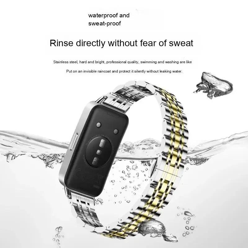 Metal Strap For Huawei Band 11/11Pro Luxury Stainless Steel Replaceable Bracelet Wristband For Huawei Band 8/9/10 Accessories Belt
