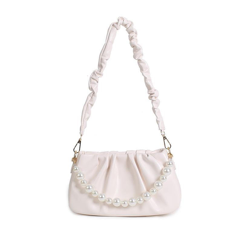 Bag Women's New White Folded Portable Underarm Shoulder Bag