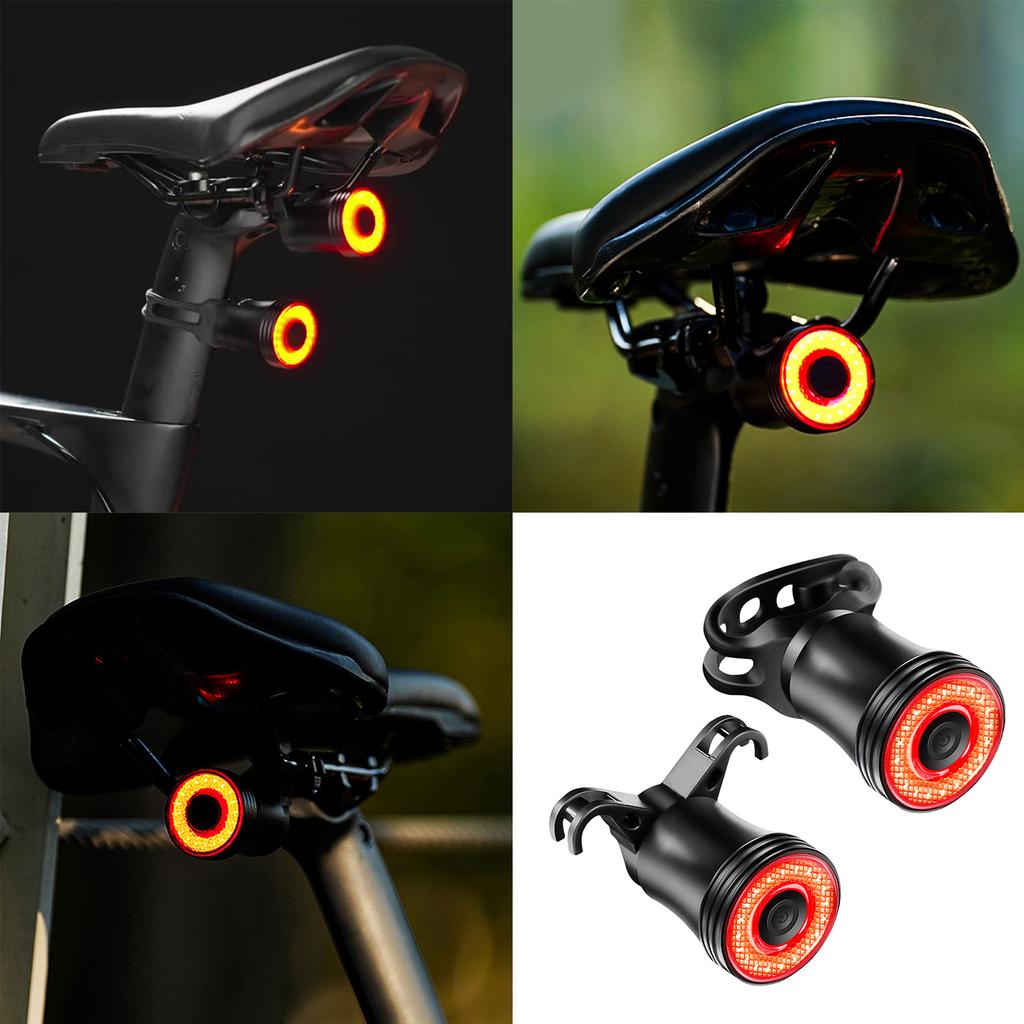 Smarted Brake Sensing Rear Light Rechargeable Waterproofed Bicycles Rear Light for Road and Mountain Bikes