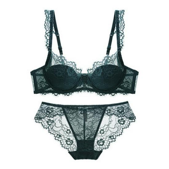 Sexy Plus Size Lace Lingerie: Ultra-Thin, Breathable Bra Set for a Smaller, Anti-Sagging Look