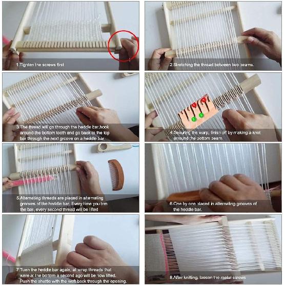 Ayasee Wooden Weaving Loom, Multi-Craft Weaving Frame to Handcraft for Kids and Beginners, 15.7 x 11.8in/ 40 x 30cm