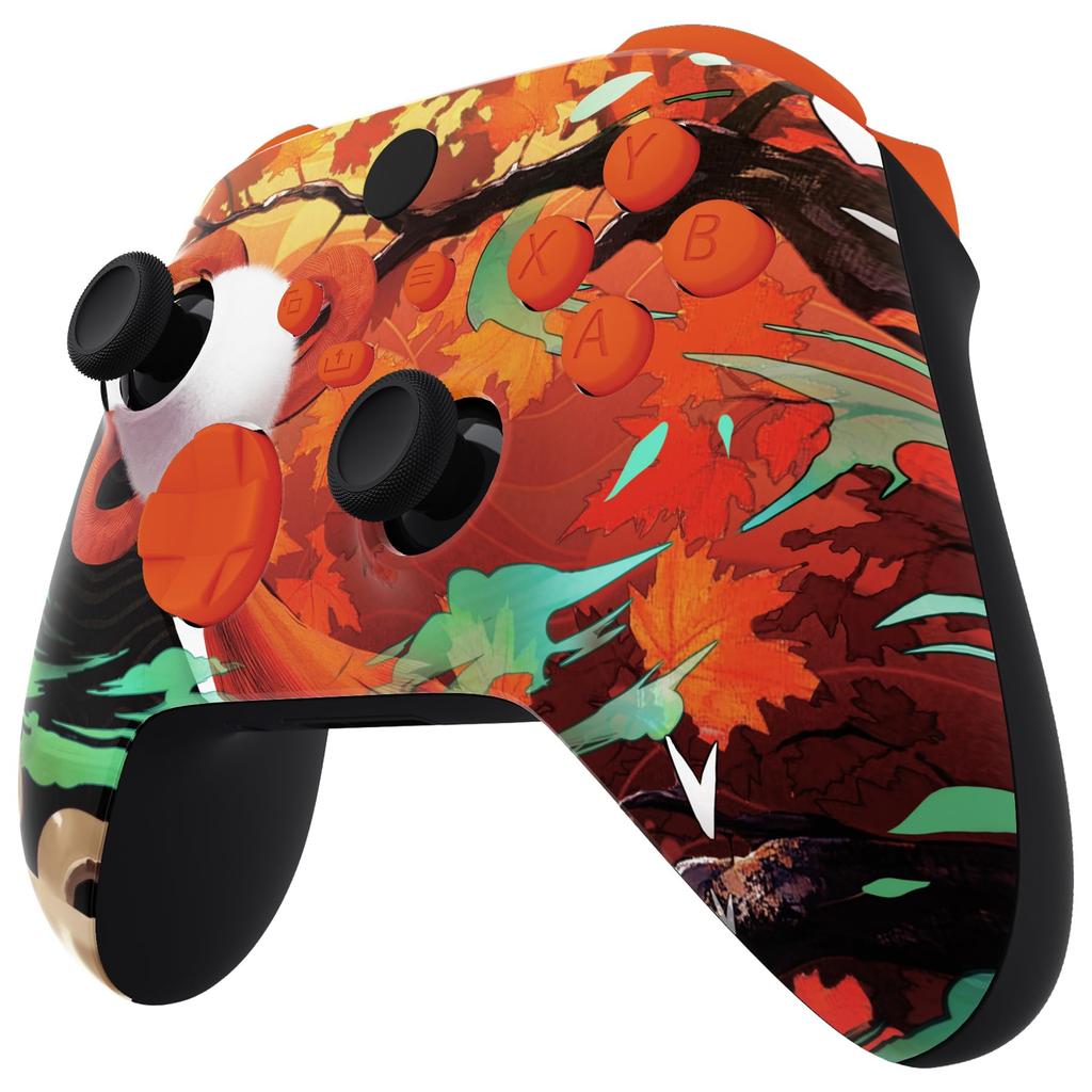 EXtremeRate Komplettes Gehäuse-Tasten-Set für Xbox Series X S Ersatz Seitenschienen-Griff Vorder- Rückplattenabdeckung für Xbox Core Wireless Controller Nicht Leaf &