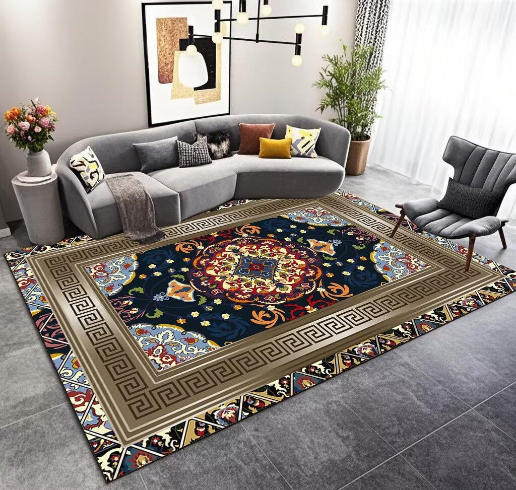 Großer Wohnzimmer Anti-Rutsch-Teppich Anpassbarer Gaming-Raum Dekorations-Teppich Weiche Raumdekoration Heimmatten Fussel-frei Einfache Reinigung