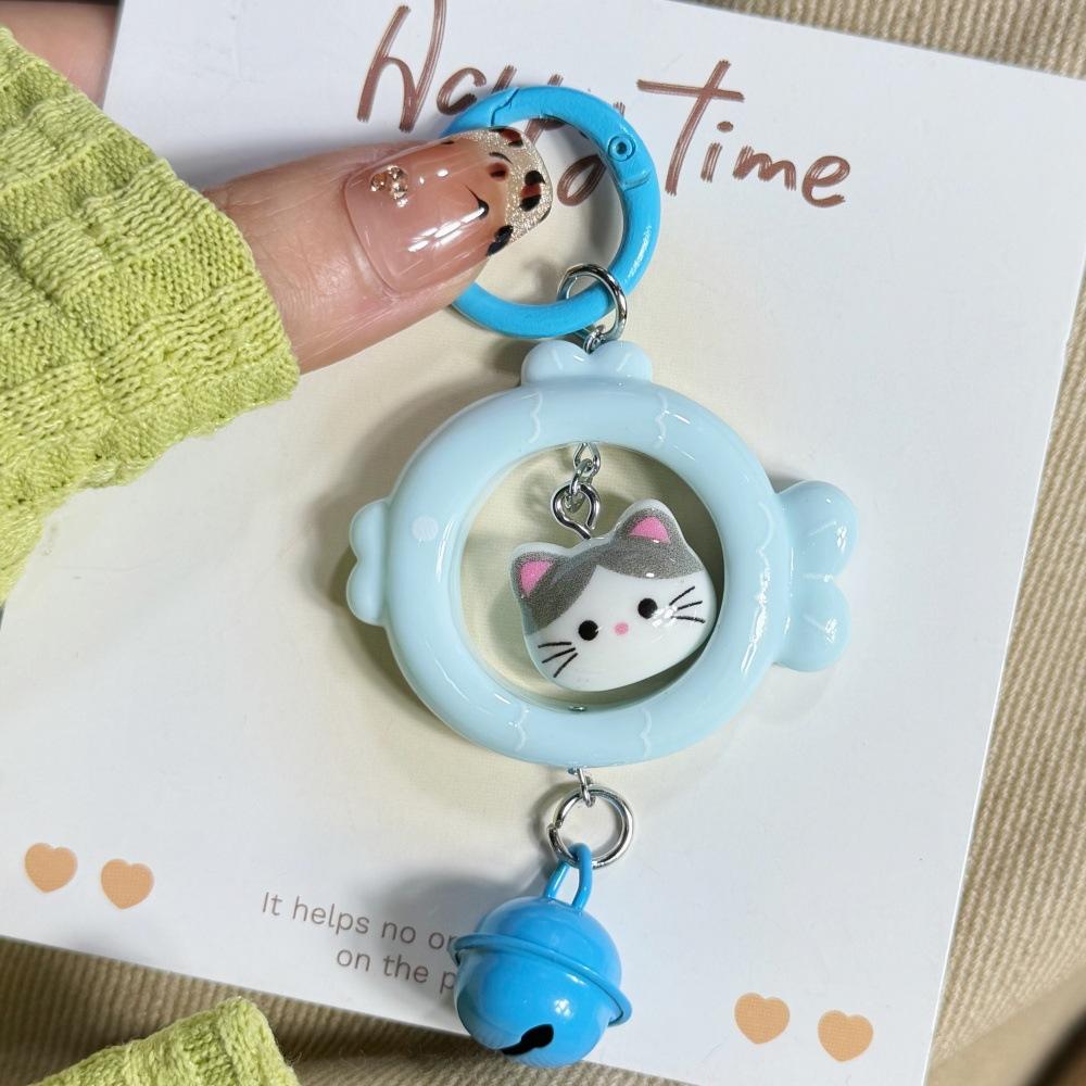 Cat Cat Fish Key Ring Color Three-dimensional Bell Pendant Original Cute Girlfriends Couple Gift Bag Accessories