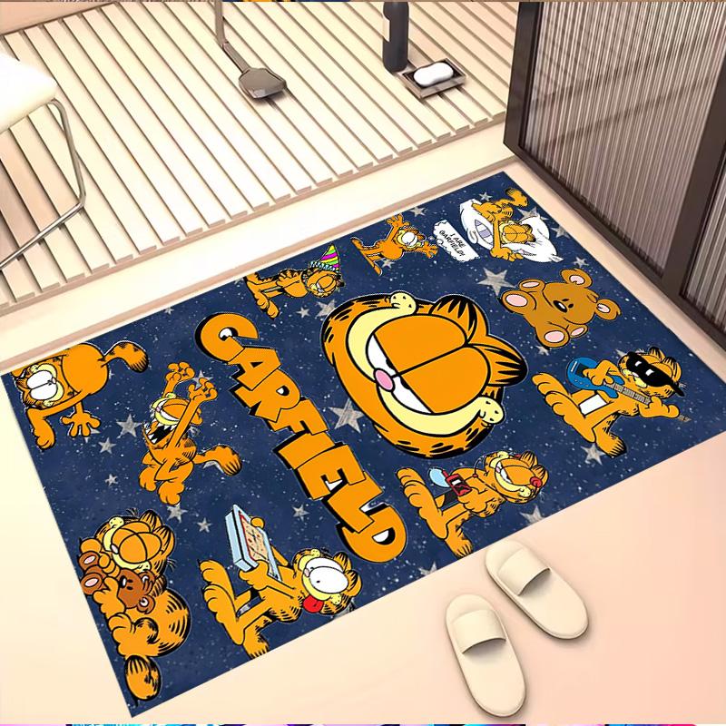 Garfield Print Rug, Washable Floor Carpet, For Entryway Dorm Laundry Room Office Study, Home Decor Birthday Christmas Gift