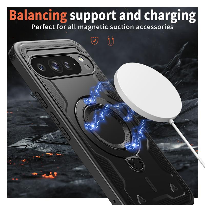 Suitable for Google Pixel 10A Protective Case 360 Degree Rotating Bracket Pixel 19 Day Ring Anti-drop Mobile Phone Case