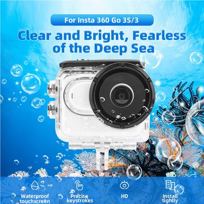 60M/196FT Waterproof Protective Case Diving Housing Case Transparent Touchable Screen for Insta360 GO 3S/GO 3 Camera Accessories