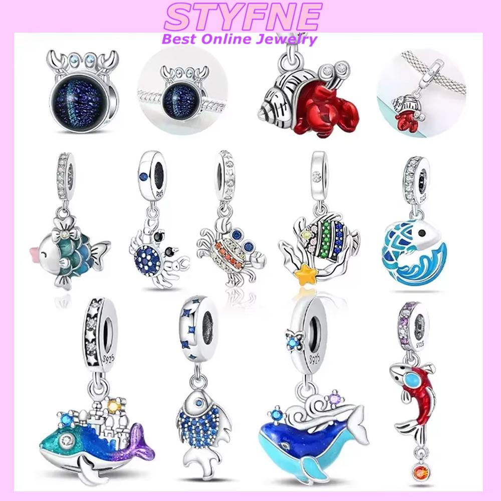 Exquisite Pendants Woman Gift Shell Luminous Beads Crab Octopus Copper Charms Fit Original Bracelet Diy Jewelry Making