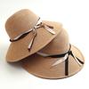 Paper Straw Wide Brim Sun Hat With Bow Knot For Summer Beach Vacation Style