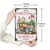 Affascinante Cartello Metallico Vintage Tedesco - 'Bin Im Garten Mit Den Hummeln Bummeln' | Perfetto per Casa, Casale, Decorazioni da Giardino