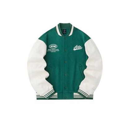 Thick Single-Breasted Long Sleeve Baseball Jacket Men Jackets Forest-Green 152348726S-1