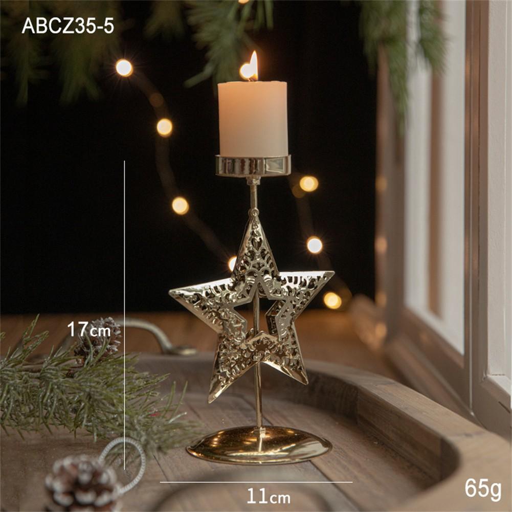 Festive Candle Holder Christmas Candle Holders Gold Color Versatile Use
