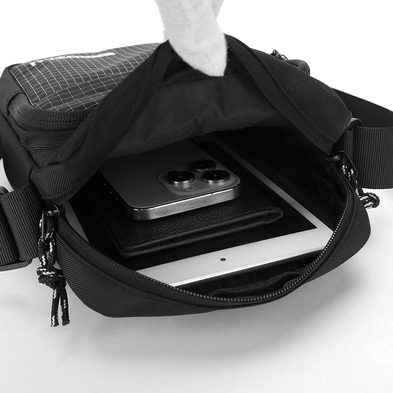 Check Canvas Shoulder Bag Men's Lightweight Crossbody Small Square Bag