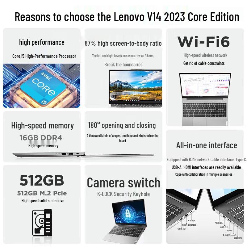 Бизнес-ноутбук Lenovo V14 14 дюймов (Китайская версия)