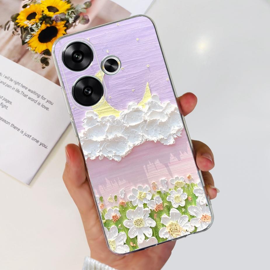 For Xiaomi Redmi Turbo 3 Case Cute Painted Cover Soft Silicone Phone Case For Xiaomi Poco F6 PocoF6 Redmi Turbo3 Back Cover Bags