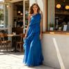 Chiffon Tiered Ruffle Dress Summer One for Women Shoulder