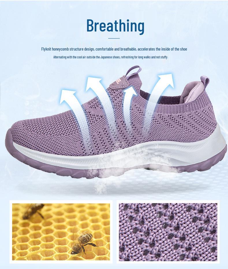 Slip-On Breathable Women's Walking Shoes with Soft, Shock-Absorbing Sole