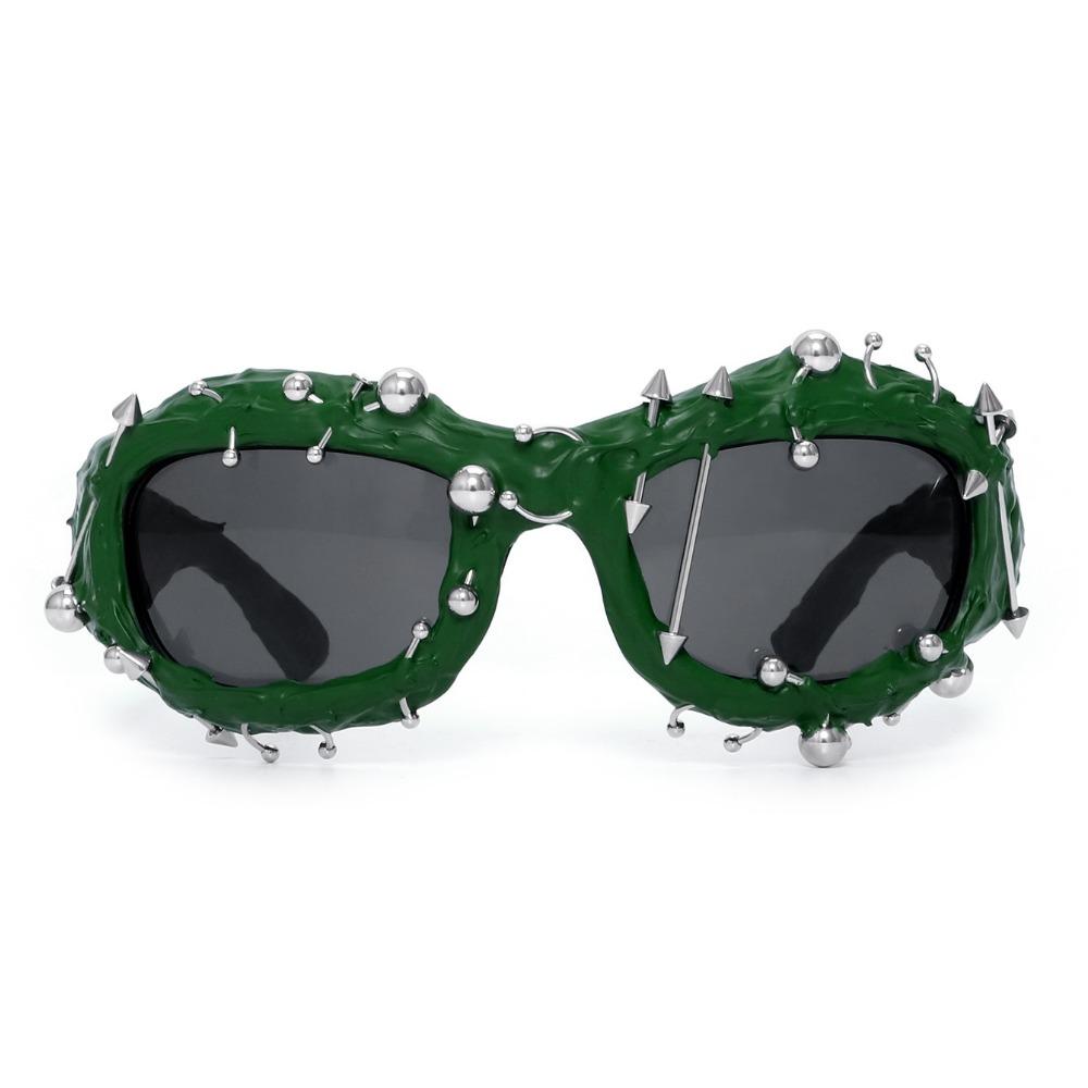 Face Small Sunglasses Street Punk Rivets Metal Color Sunglasses Trendy Glasses