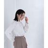 Natural Beauty Basic Trimmed Beige Women's Two-Tone Blouse,