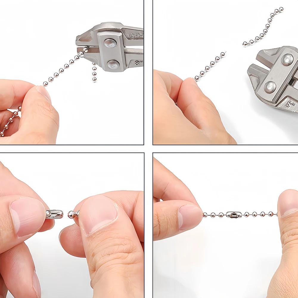 100/200pcs Metal Ball Chain Connectors Clasps 1.5/2.0/2.4/3.2mm for DIY Bracelet Necklace Tag Bead Chain Jewelry Making Supplies