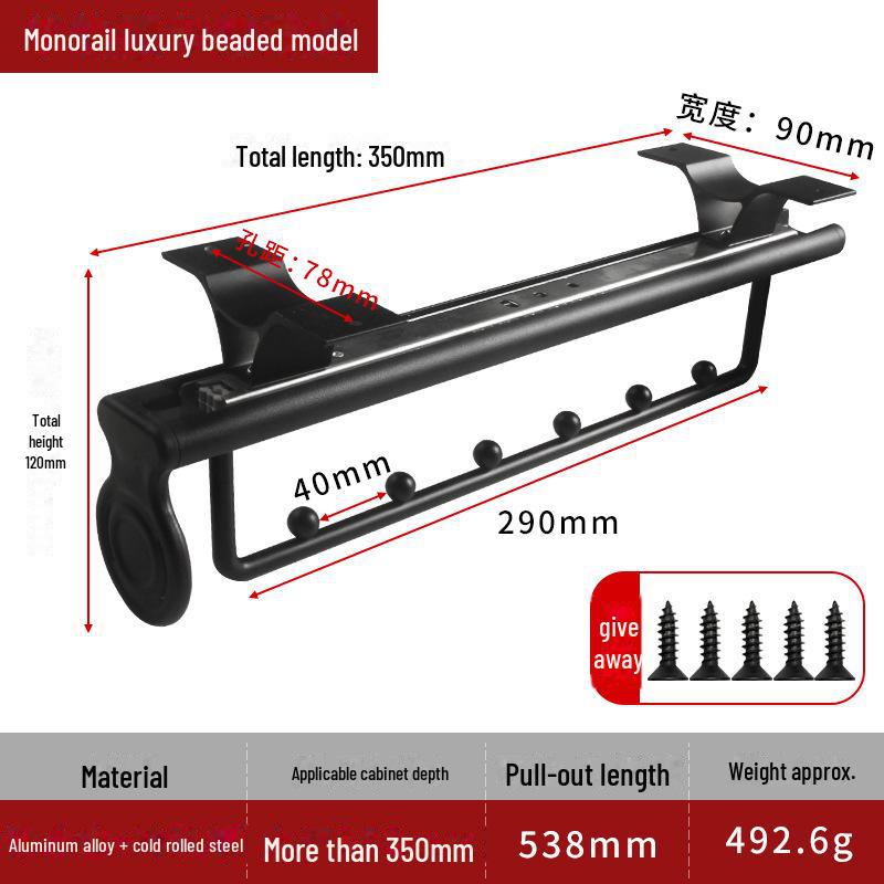 Adjustable Pull-Out Wardrobe Clothes and Pants Rack