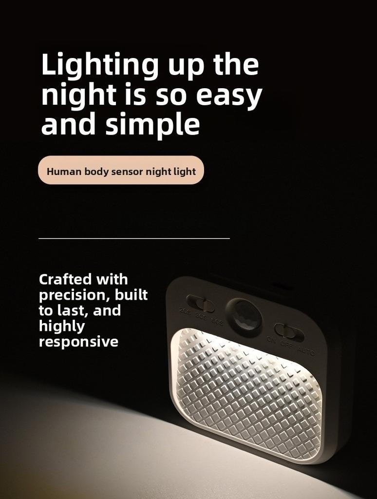 Smart IR Motion Sensor LED Night Light, Rechargeable Wall Lamp for Cabinet, Hallway, Stair, Kitchen, Bedroom & Nursing