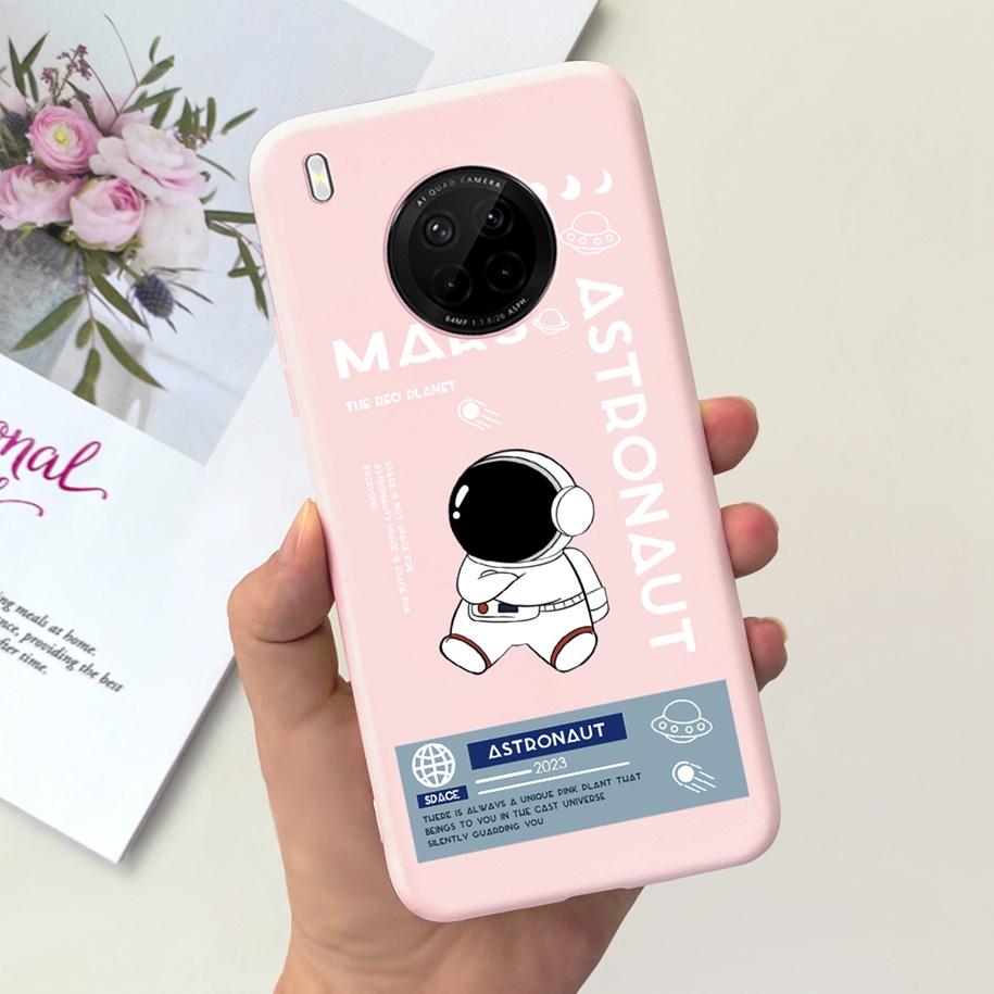 For Huawei Y9a 2020 Silicone Case FRL-22 FRL-23 Cute Astronaut Love Heart Slim Soft TPU Phone Case on Huawei Nova Y9a Y 9A Cover