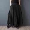 Plus Size Vintage Black High Waist Casual Loose Long Summer Wide Leg Skirt Pants Women Trousers