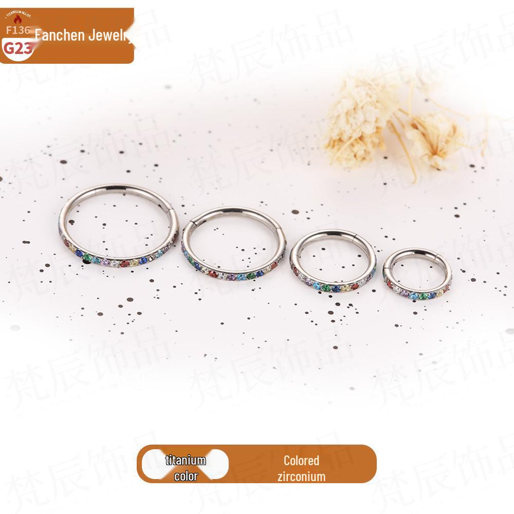 

F136 Titanium Alloy Earrings & Zirconia Ear Cuff Tempered Nose & Lip Ring G23 Piercing Jewelry 1.2*6mm