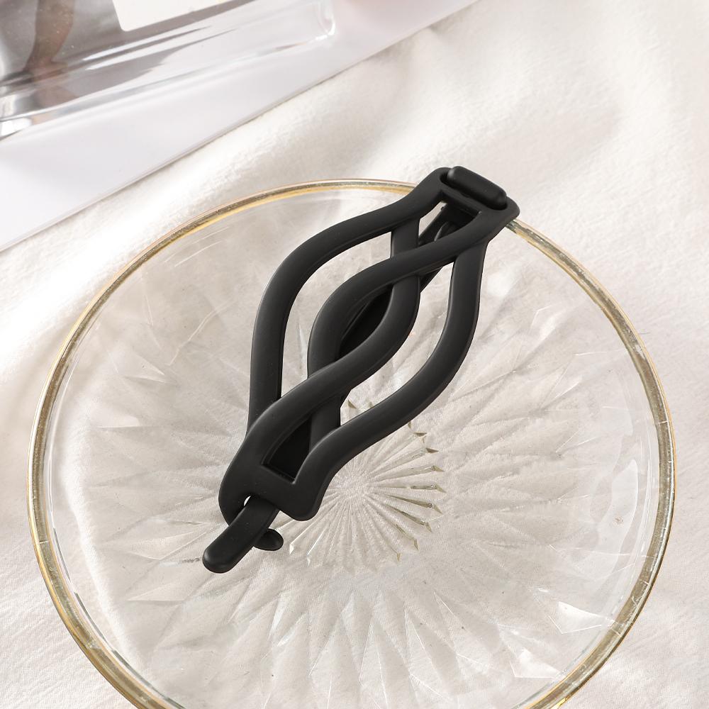 Frost Black Hair Bun Hairpin Hollow Hair Clip Girls Women Ponytail Hair Clip Fashion Retro Hair Accessories Headwear Hairpin