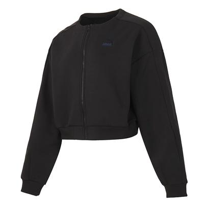 Fashion Zip Casual Knit Short Jacket Women Jackets Black 628131-01