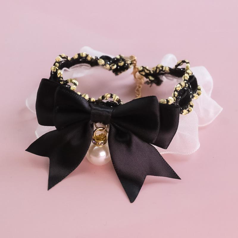 Cat scarf, bow tie, pet collar, bib, saliva towel, collar ornament, bib, cute photo dog. Xs code 15-20cm чёрный
