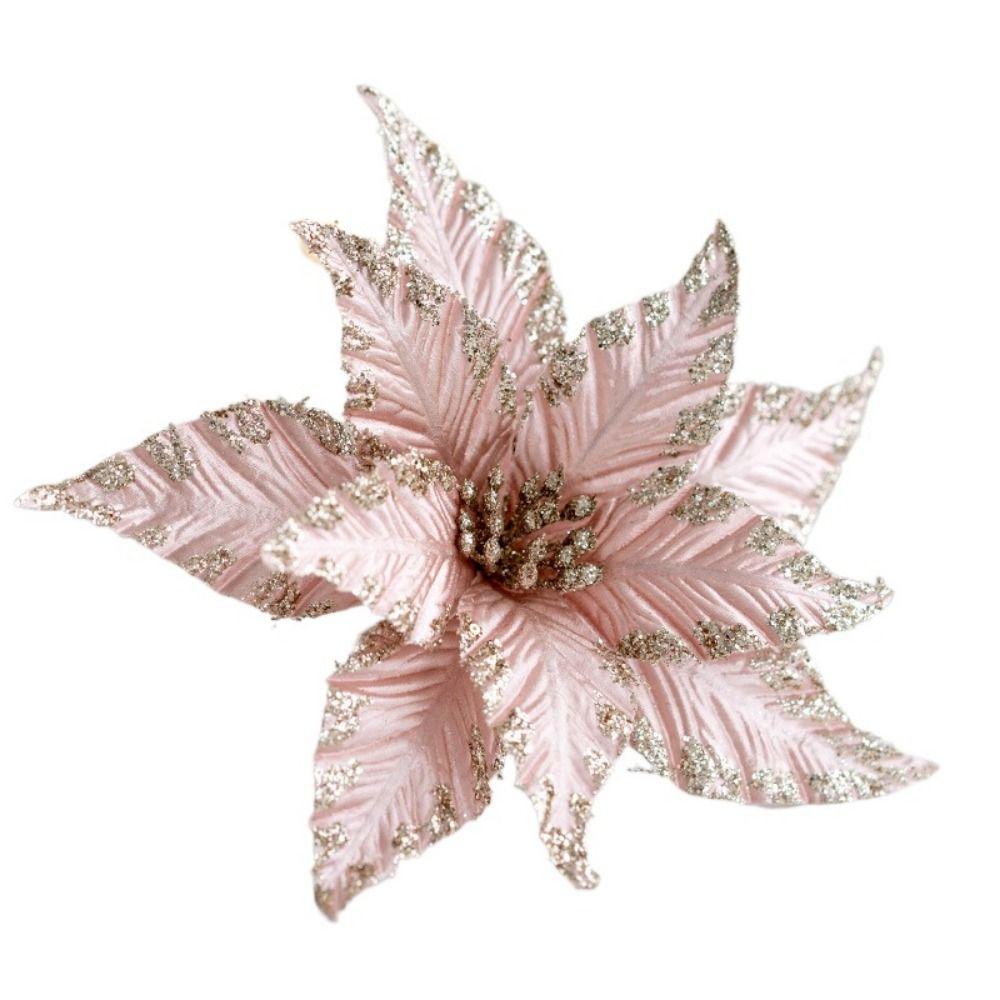 

Multi-color Artificial Christmas Flowers Handmade Christmas Tree Accessories New Year Gift розовый