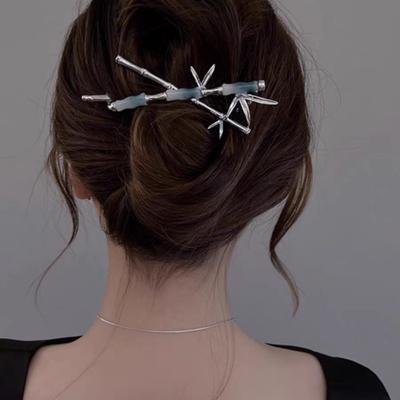 New Chinese Style Hair Clip For Women Elegant Bamboo Design Hair Gripper Clip Girls Metal Hair Accessories Vintage Updo Hairpins