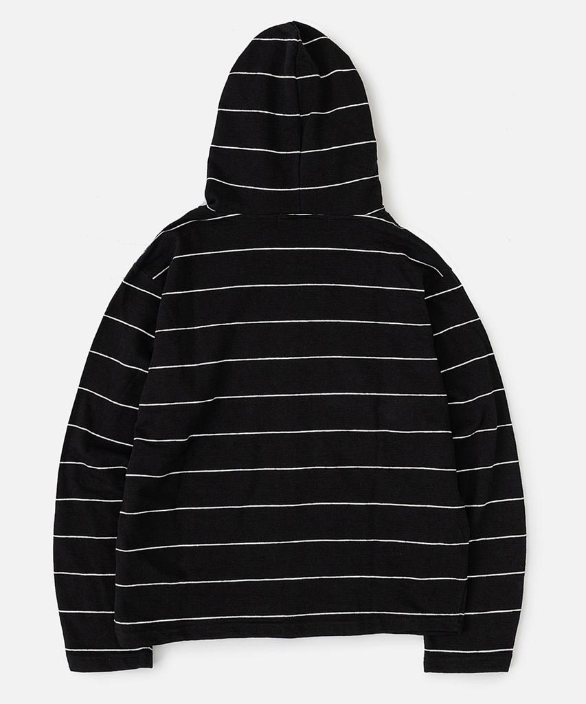 Vastic Striped Zip-Up Hoodie_Black/White