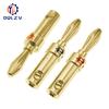 4mm Pure Copper Gold Plated Banana Plug Connector For Audio Video Speaker Adapter Terminal Connectors Kit