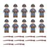 Yousheng 10 Pcs 1.7" Mini WWII Soldiers Figures Model Set Military Building Block Toys with Weapons Gift for Christmas Stockings Birthday Easter