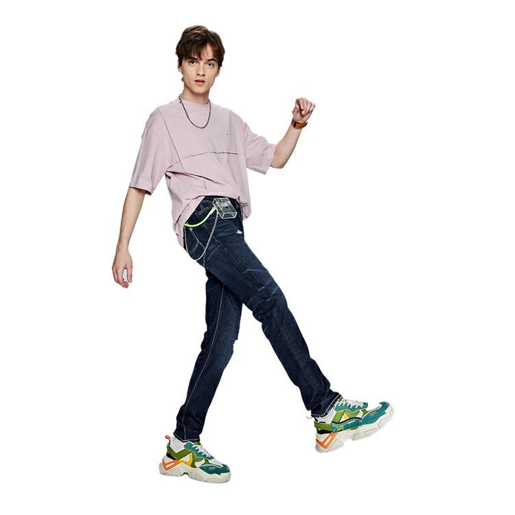 Solid Color Round Neck Pullover Short Sleeve T-Shirt Men tops Dirty-Pink LMT0045084DR00FA02857