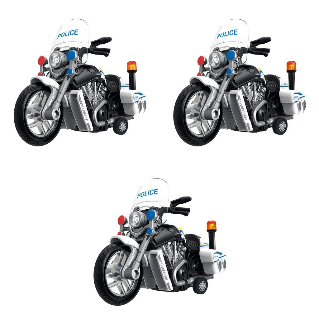 Patrol Car Inertial Motorcycle Police Car Model Toy With Sound And Light For Kids