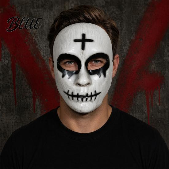 Nicht stickige Maske für langes Tragen Gruselige Halloween-Maske für Erwachsene Horror Realistisches Cosplay Party Gealtertes texturiertes Zubehör Gruselige Vollgesichts-Maskerade