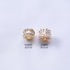 14K Gold-Filled Diamond-Set Barrel Spacer Beads for DIY Jewelry Crafting