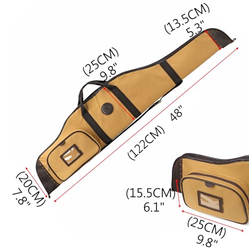 TOURBON Rifle Case, Gun Bag, Canvas, Hunting, Airsoft, Easy to Carry, Soft Padded, 117cm