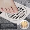 304 Stainless Steel Square Shower Drain 4 Inch Floor Drain Automatic Odor Proof Drain  For Kitchen