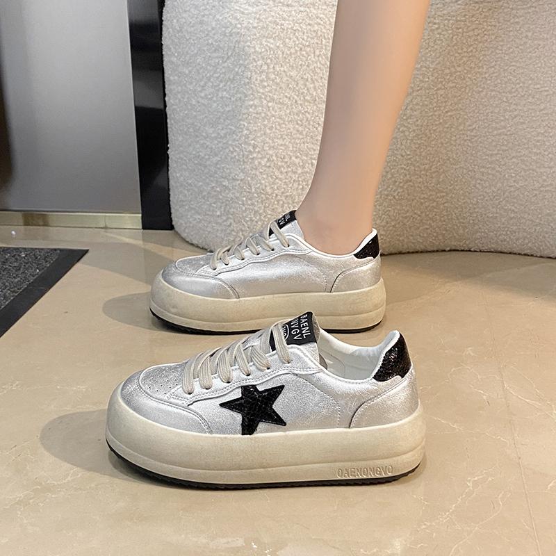 

Женские белые вулканизированные туфли весна-осень модные туфли на шнуровке на плоской подошве теннисные спортивные туфли женские повседневные кроссовки на платформе 40