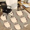 1PC Hedgehog Pattern Office Round Area Rug, Mat Suitable For Office, Under Office Chairs Bedroom Living Room Home Decor, Room Deco