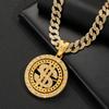 Hip Hop Spinning Dollar Pendant Jewelry Street Rap Rock Style Knife Necklace Jewelry
