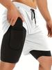 Men's PRO Breathable Mesh Double Layer Quick-Dry Loose Fit Running Shorts