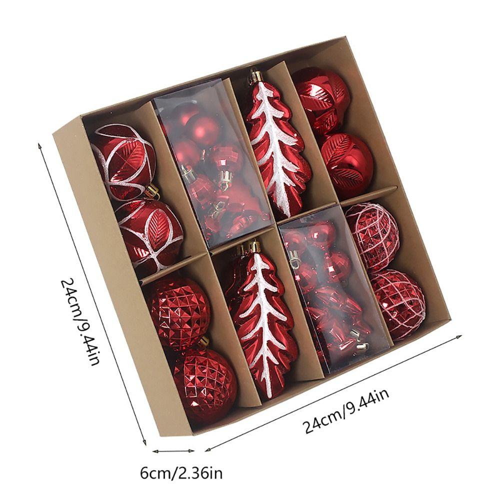 40PCS Assorted Pattern Christmas Ornaments Set Mixed Size Assorted Christmas Balls Gift