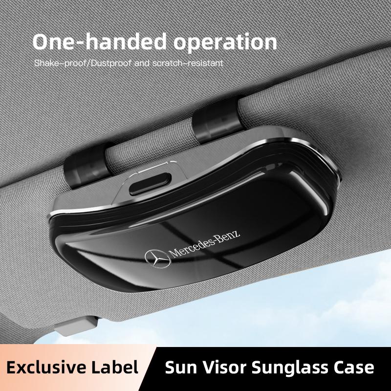 Car Abs Sun Visor Sunglass Case Auto Valve Cap For Mercedes Benz W205 C300 W203 W206 W108 W124 W126 W140 W168 W169 W176 W177 W20 ll1